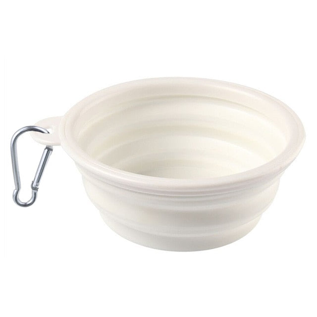 white bowl collapsible dog bowl