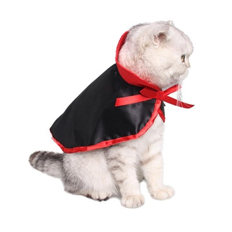 white cat black cloak red tie