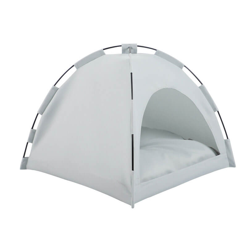 white cat pet tent side view