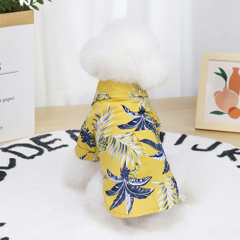 yellow summer dog shirt